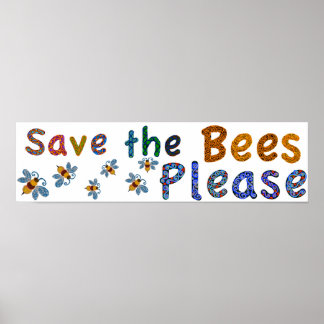 Save the Bees Please classroom poster