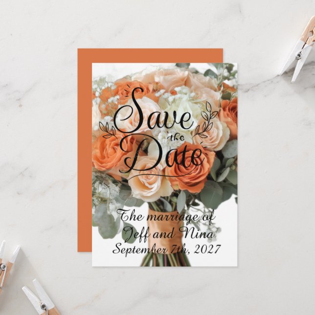 Save The Date Autumn Wedding Digital Download (Frente/Verso In Situ)