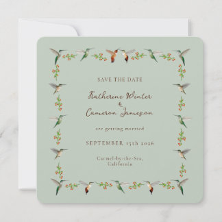 Save the Date Hummingbird Card