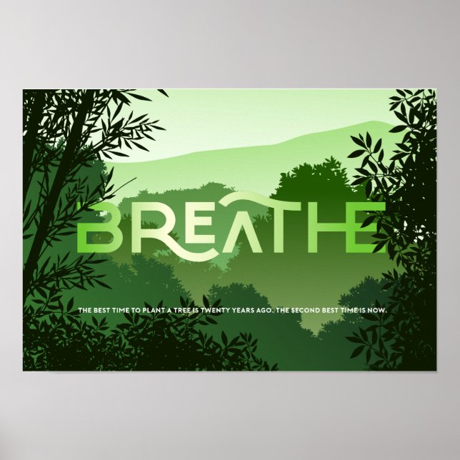 SAVE TREES Poster Respira os tons de verde (Frente)