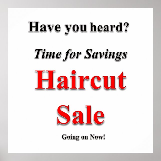 Savings Haircut Sale Poster Matte (Frente)