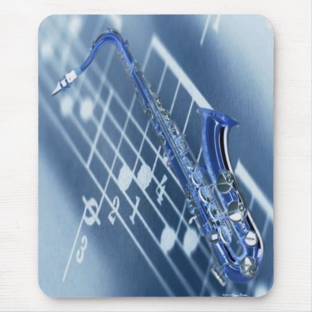 Saxofone azul Mousepad (Frente)