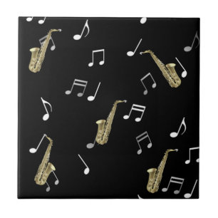 Saxofone Jazz e Notas Musicais