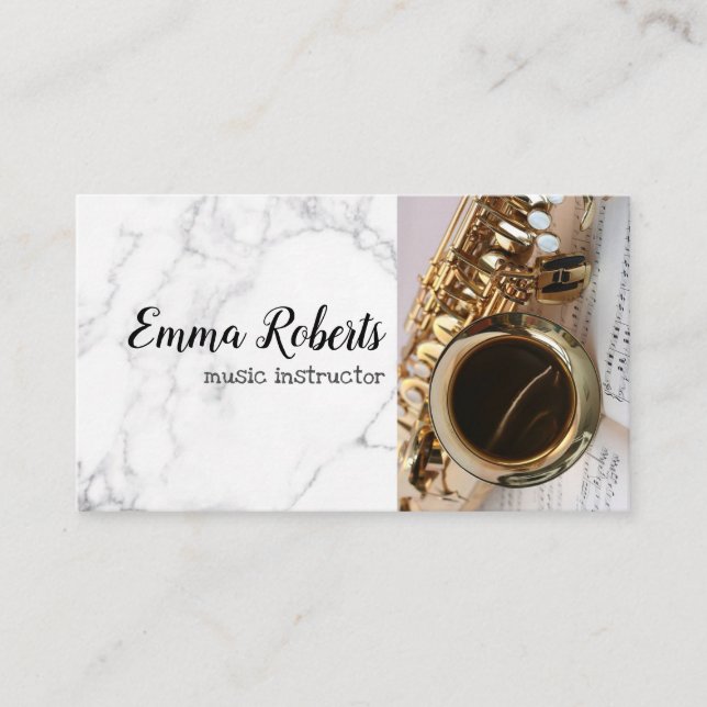 saxofone | Music Instructor Cartão de visita (Frente)