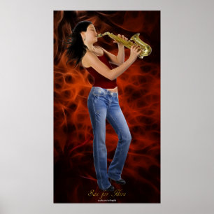 "SAXOFONE PARA poster da arte do melómano do