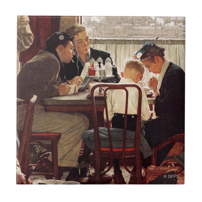 Say Grace por Norman Rockwell (Frente)