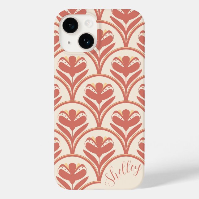 Scallop Patterno Terracotta Ivory Capas de iphone (Verso)