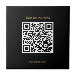 Scan for the Menu Stylish QR Code Ceramic Tile