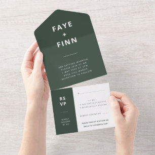 Scandi Wedding   RSVP Minimalista de Moisés Verde