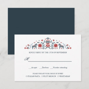 Scandinavian Dala Horse WEDDING RSVP — ESCOLHA D