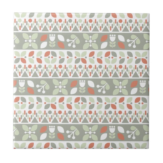  Scandinavian Floral Folk Design Pattern  (Frente)
