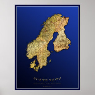 SCANDINAVIAN MAP Art Poster I