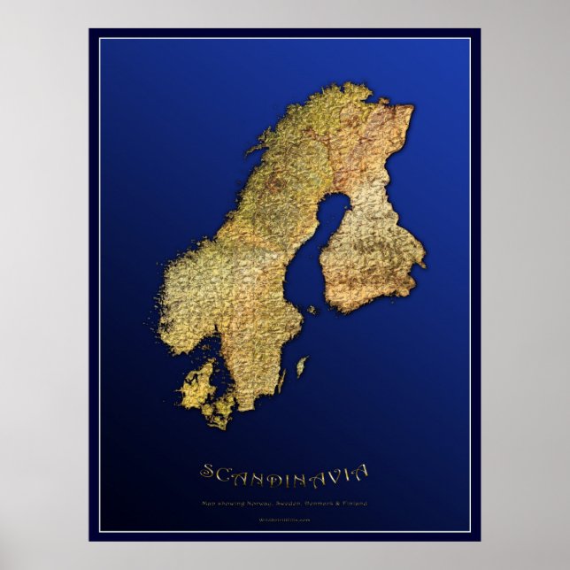 SCANDINAVIAN MAP Art Poster I (Frente)