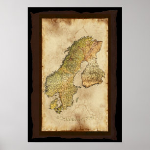 SCANDINAVIAN MAP Art Poster III