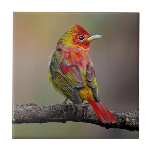 Scarlet Tanager Molting - Fotografia original (Frente)