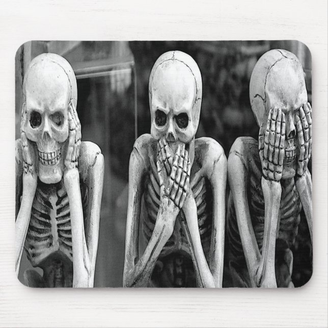 Scarny Engraçado Skeletons Halloween Mousepad (Frente)