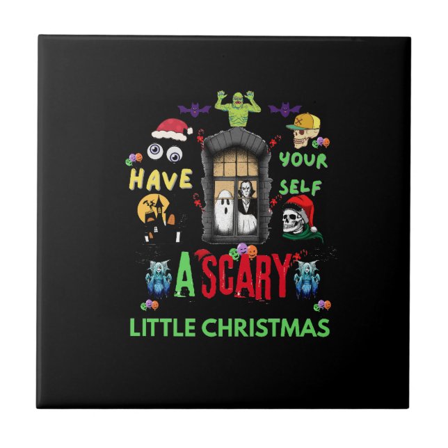Scary Little Christmas Horror Holiday Design  T-Sh (Frente)