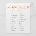 Scavenger Hunt Kids Birthday Game Flyer<br><div class="desc">This cute scavenger hunt game features an ivory white background with texts. The reverse side features a red background with leaf and mushroom patterns. Change the background color and personalize it for your needs. You can find matching products at my store.</div>