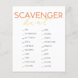 Scavenger Hunt Kids Birthday Game Flyer<br><div class="desc">This cute scavenger hunt game features an ivory white background with texts. The reverse side features a red background with leaf and mushroom patterns. Change the background color and personalize it for your needs. You can find matching products at my store.</div>