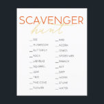 Scavenger Hunt Kids Birthday Game Flyer<br><div class="desc">This cute scavenger hunt game features an ivory white background with texts. The reverse side features a red background with leaf and mushroom patterns. Change the background color and personalize it for your needs. You can find matching products at my store.</div>