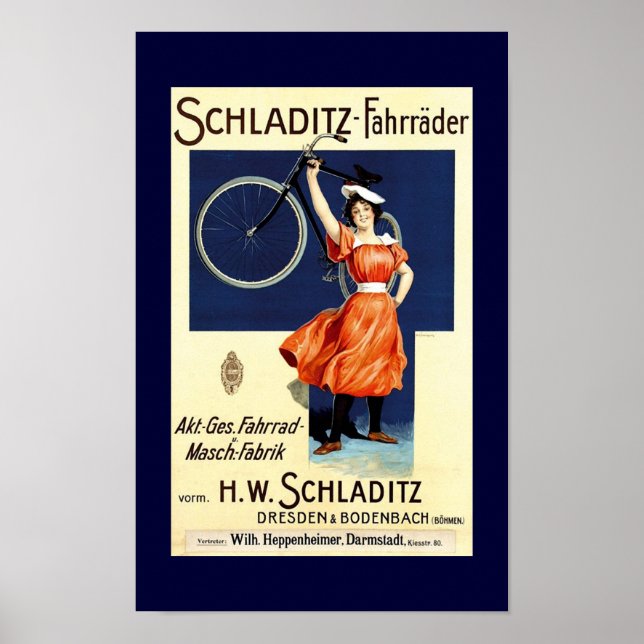 Schladitz-Fahrräder Vintage Bicycle Poster (Frente)