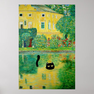 Schloss Kammer no Attersee Cat Poster