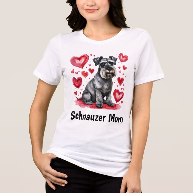 Schnauzer and Hearts T-Shirt (Frente)