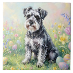 Schnauzer Caprichoso com Ovos de Páscoa