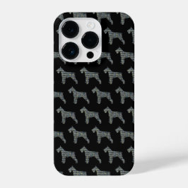 Schnauzer Cute Dog Silhouch Grid Black
