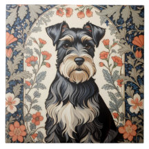 Schnauzer Elegante Inspirado em William Morris Flo
