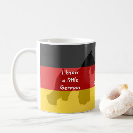 Schnauzer "eu sei um pouco" caneca de café alemão