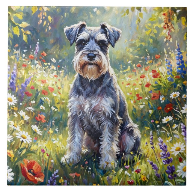 Schnauzer in Wildflower Meadow (Frente)