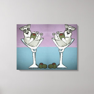Schnauzer Martini á arte dobro das canvas do