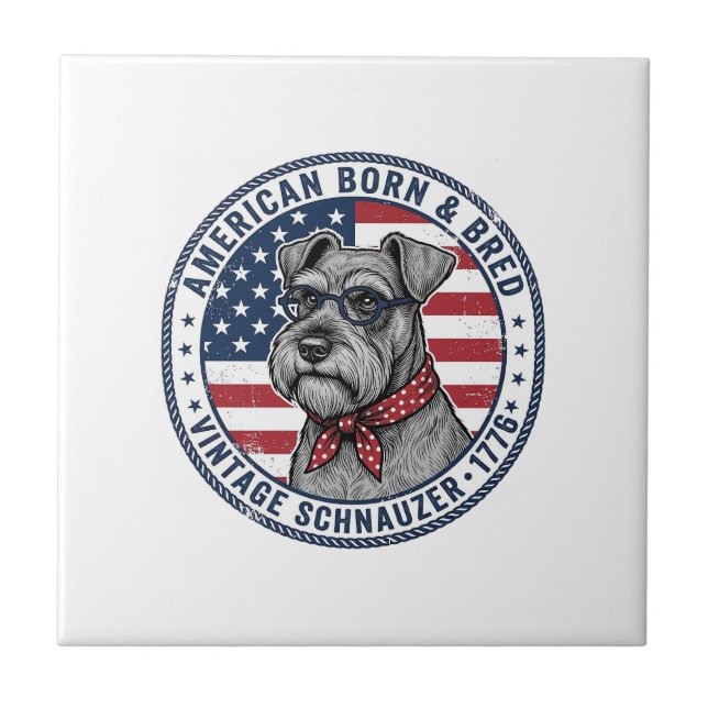 Schnauzer Patriótico Vintage (Frente)
