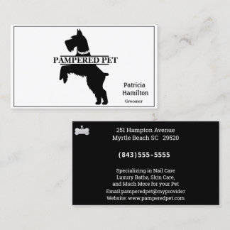 Schnauzer Pet Groomer/ Vet Cartão de visita