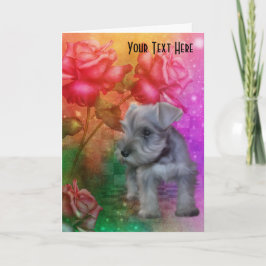 Schnauzer Rosa De Cachorro Cartão com fotos De Art