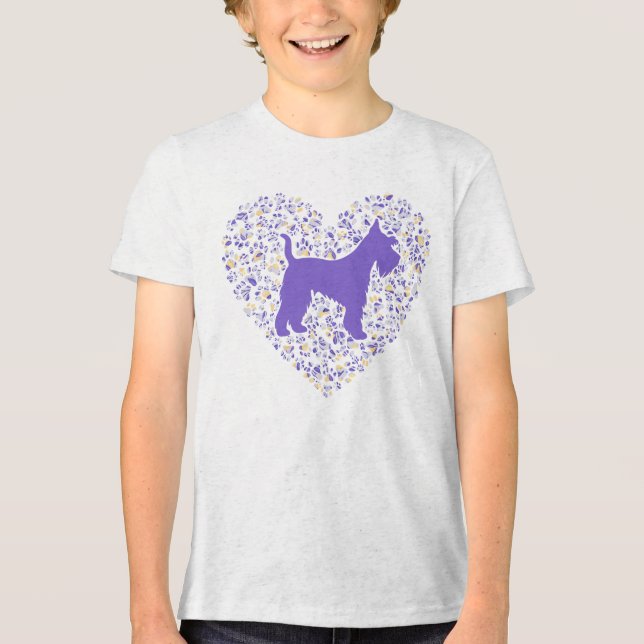 Schnauzer Silhouette Heart Paws Adorable (Frente)