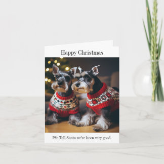 Schnauzers Vestindo Cartão de Suéteres de Natal