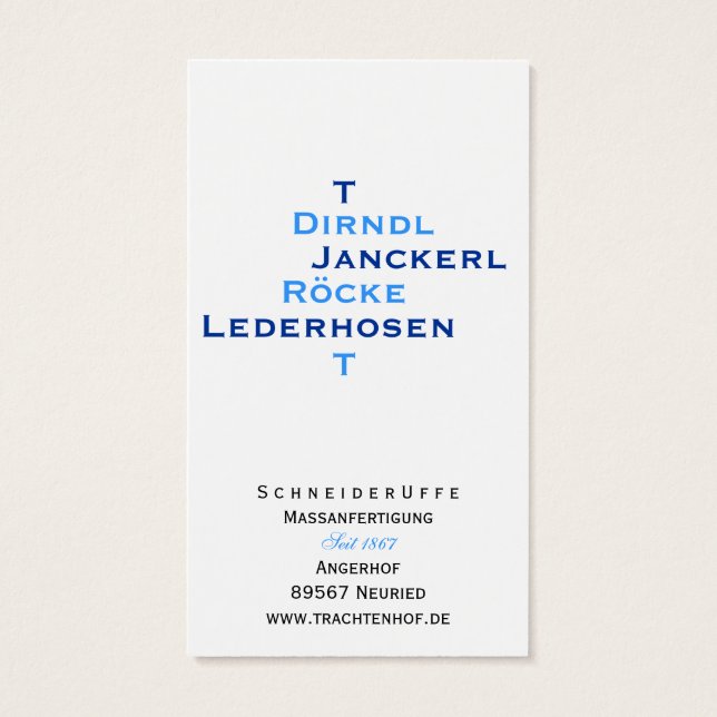 Schneider Visitenkarten (Verso)