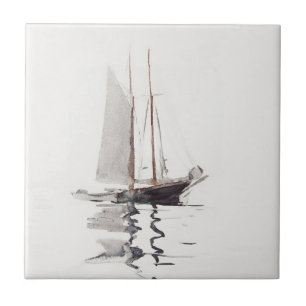 Schooner com duas pernas, com Dory, por Winslow Ho
