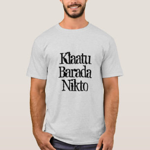sci fi da camisa do nikto t do barada do klaatu