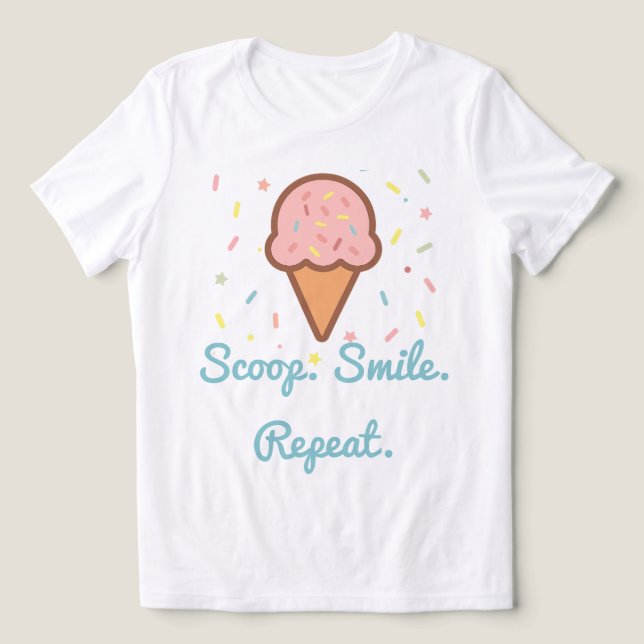 Scoop. Sorria. Repita. - Cone de Sorvete (Design frontal)