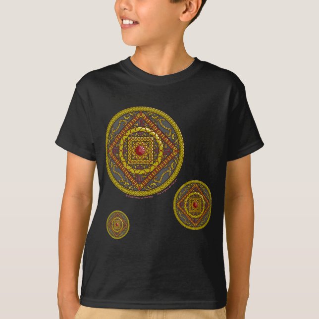 Scorpio Mandala Kid e Camisa Negra Bebê (Frente)