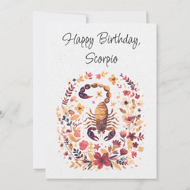 Scorpio Scorpion Zodiac Boho Floral (Frente)