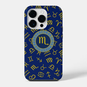 Scorpio Zodiac+Astrology Símbolos Padrão Gld+Blues