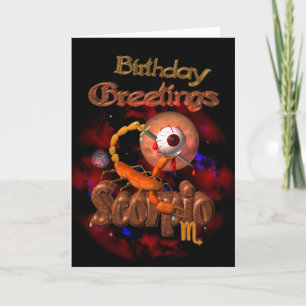 Scorpio Zodiac Cartões de aniversários por Valxa