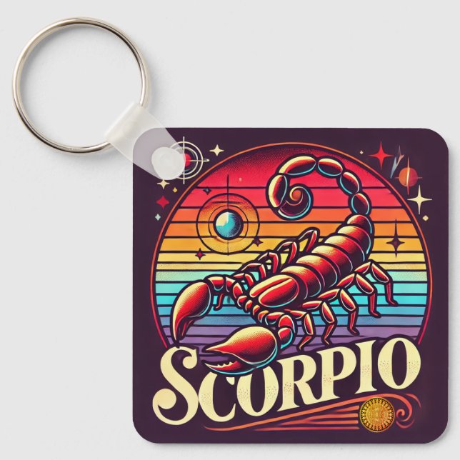 Scorpio Zodiac Chaveiro Vintage Design (Frente)