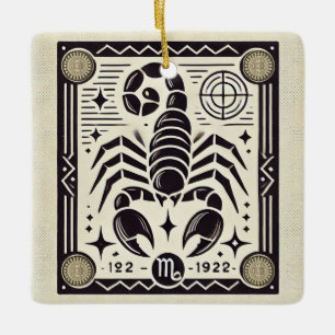 Scorpio Zodiac Enfeites de natal Retro