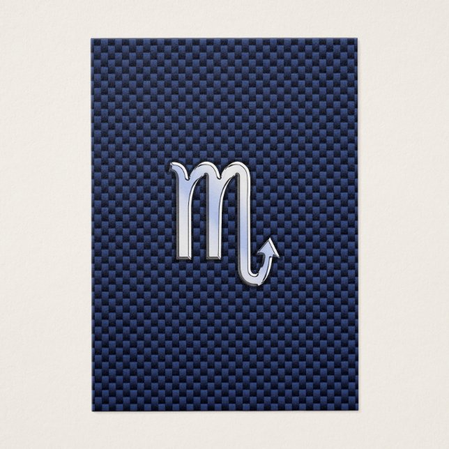 Scorpio Zodiac Sign navy blue carbon fiber print (Frente)