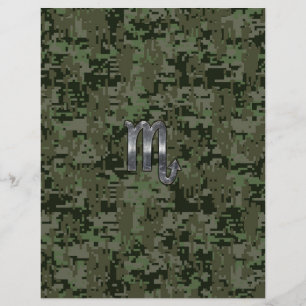 Scorpio Zodiac - Símbolo Woodland Digital Camo